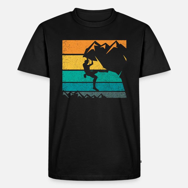 Bergsteiger Klettern - Männer Premium Bio T-Shirt - Schwarz