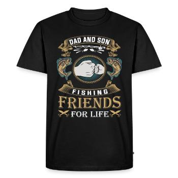 Angler fishing dad and son fishing friends gift - Men's Premium Organic T-Shirt - black - Front - Nico (187cm)