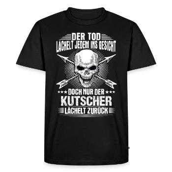 Pferdekutscher Beruf Job Spruch Design Totenkopf - Männer Premium Bio T-Shirt - Schwarz - Vorne - Nico (187cm)