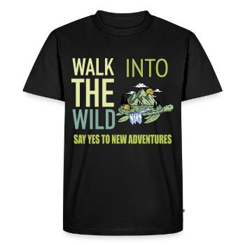 Adventure land - Men's Premium Organic T-Shirt - black - Front - Nico (187cm)