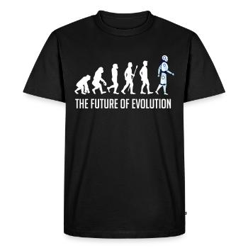 the future of evolution robot - Men's Premium Organic T-Shirt - black - Front - Nico (187cm)