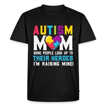 maman autiste - T-shirt Premium bio Homme - noir - Devant - Nico (187cm)
