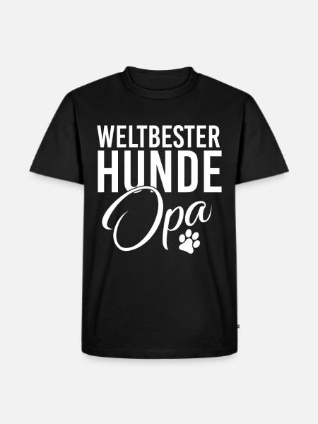 weltbester hunde opa - Männer Premium Bio T-Shirt - Schwarz