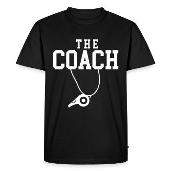 the coach - Men's Premium Organic T-Shirt - black - Front - Nico (187cm)