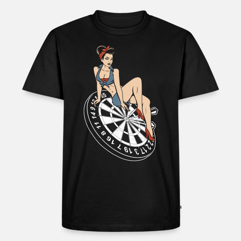 Darts Spruch Design - Männer Premium Bio T-Shirt - Schwarz