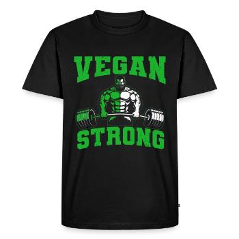 Vegan bodybuilding design - Men's Premium Organic T-Shirt - black - Front - Nico (187cm)