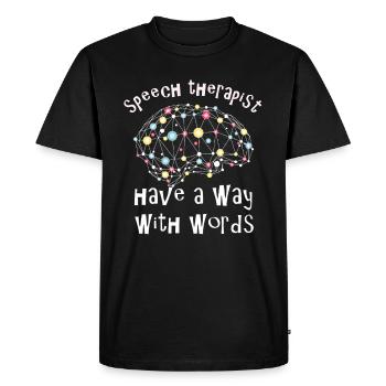 Speech therapists have a way With Words - Men's Premium Organic T-Shirt - black - Front - Nico (187cm)