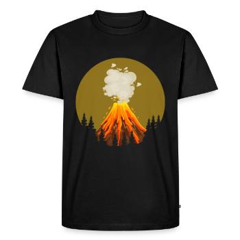 Cool volcan design - T-shirt Premium bio Homme - noir - Devant - Nico (187cm)