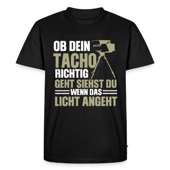 Drôle de flash design de sort - T-shirt Premium bio Homme - noir - Devant - Nico (187cm)