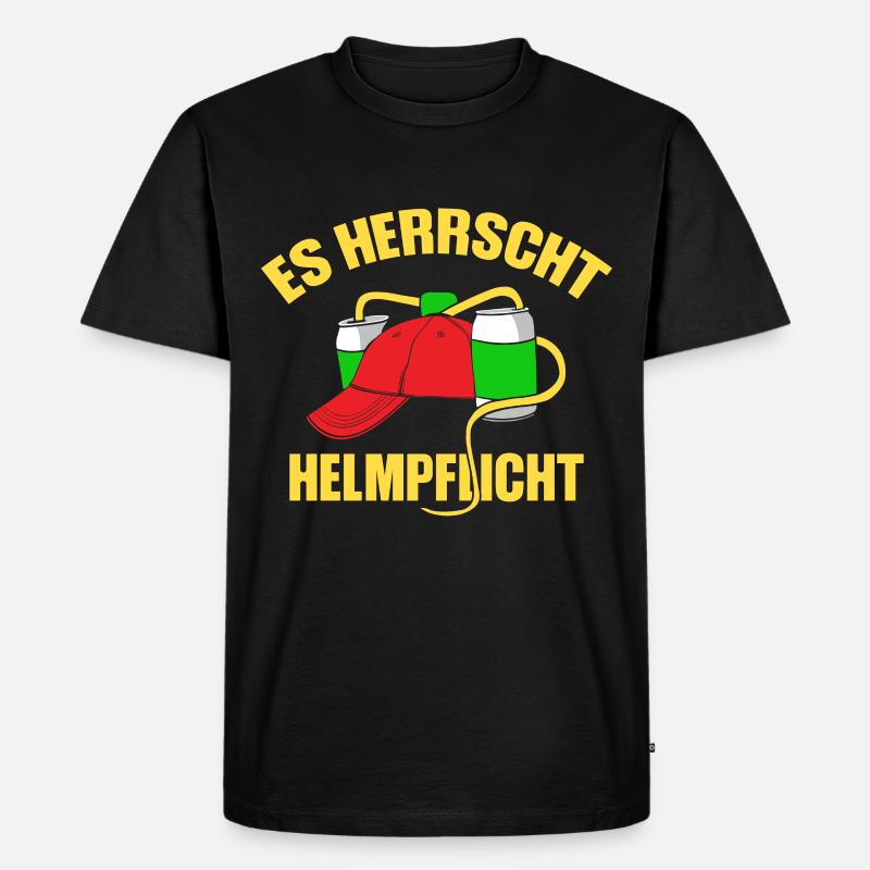 Es herrscht Helmpflicht - Männer Premium Bio T-Shirt - Schwarz