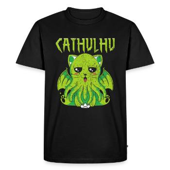 Cathulhu Spruch Design - T-shirt Premium bio Homme - noir - Devant - Nico (187cm)