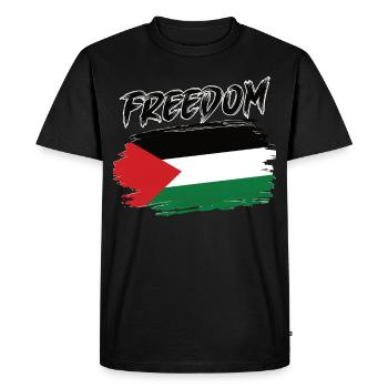 Palestine Drapeau pour les Palestiniens - T-shirt Premium bio Homme - noir - Devant - Nico (187cm)