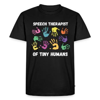 Orthophoniste Speech pour SLP Orthophoniste - T-shirt Premium bio Homme - noir - Devant - Nico (187cm)