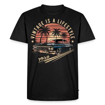 Vintage 1943 Retro Classic Car Legendary Since 1943 - Men's Premium Organic T-Shirt - black - Front - Nico (187cm)