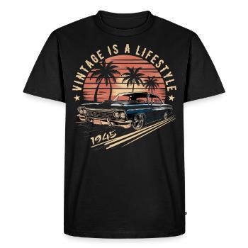Vintage 1945 Retro Classic Car Legendary Since 1945 - Men's Premium Organic T-Shirt - black - Front - Nico (187cm)