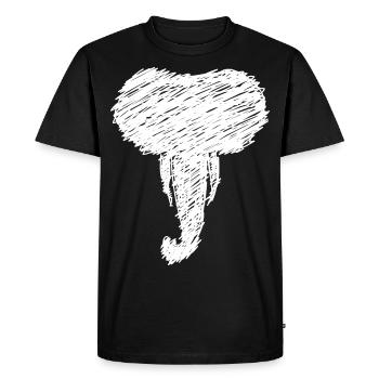 Elephant Drawing Art Gift - Men's Premium Organic T-Shirt - black - Front - Nico (187cm)