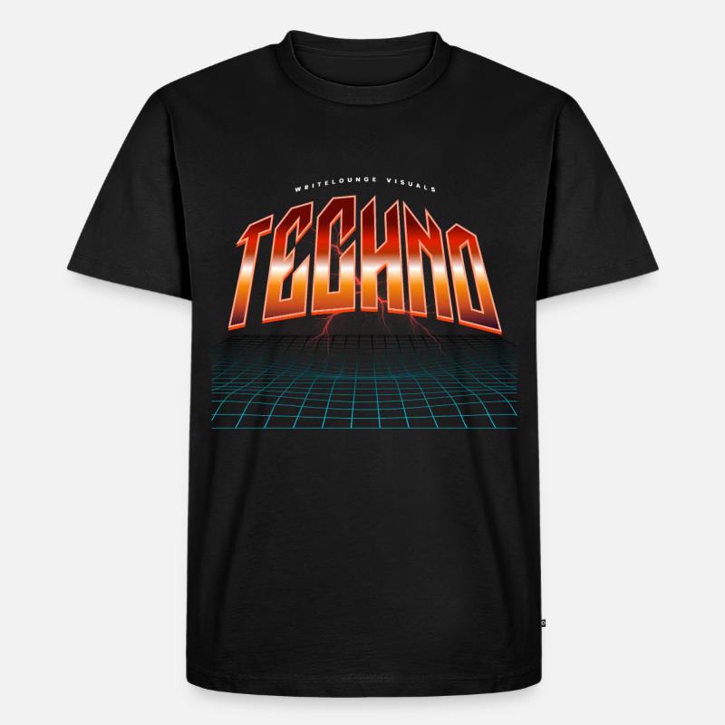 Techno - Männer Premium Bio T-Shirt - Schwarz