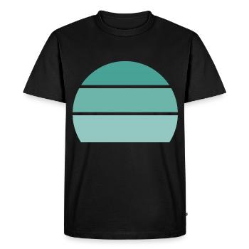 Bleu - coucher de soleil - T-shirt Premium bio Homme - noir - Devant - Nico (187cm)