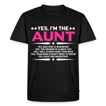 Tante Tante Tante Cadeau - T-shirt Premium bio Homme - noir - Devant - Nico (187cm)