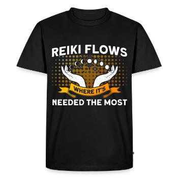 Symbole Reiki Maître Reiki Cadeau de Cristal Reiki - T-shirt Premium bio Homme - noir - Devant - Nico (187cm)