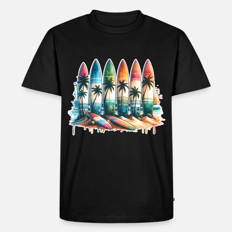 Surfen Surfer - Männer Premium Bio T-Shirt - Schwarz