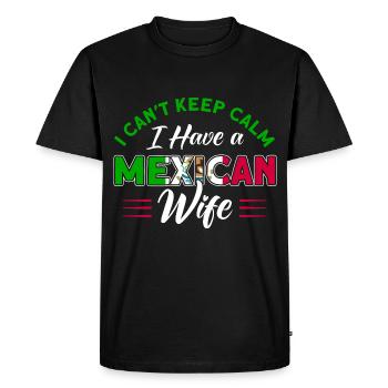 Mexican Flag Mexican Roots Gift - Men's Premium Organic T-Shirt - black - Front - Nico (187cm)