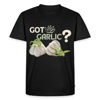 Garlic, funny Spuch, Got-Garlic - Men's Premium Organic T-Shirt - black - Front - Nico (187cm)