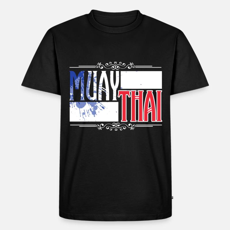 Muay Thai Frankreich - Männer Premium Bio T-Shirt - Schwarz