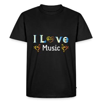 j'aime la musique - T-shirt Premium bio Homme - noir - Devant - Nico (187cm)