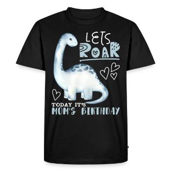 Dinosaure Mama-Mère, Joyeux anniversaire - T-shirt Premium bio Homme - noir - Devant - Nico (187cm)