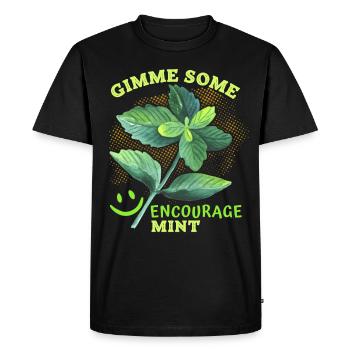menthe poivrée, menthe drôle menthe poivrée dicton, jeu de mots - T-shirt Premium bio Homme - noir - Devant - Nico (187cm)