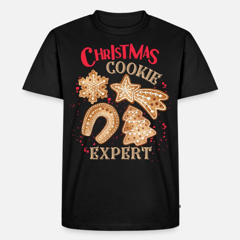 Weihnachtsplätzchen backen, Weihnachten, Lebkuchen - Männer Premium Bio T-Shirt - Schwarz