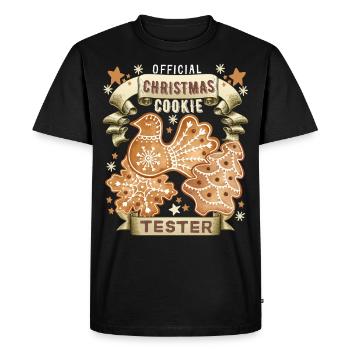 Biscuits de Noël, Biscuits de Noël, Pain d’épices - T-shirt Premium bio Homme - noir - Devant - Nico (187cm)