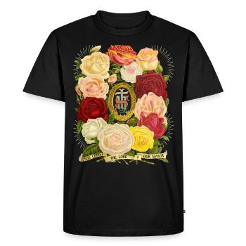 IHS Jesus Jesus Christ vintage rose motif disant - T-shirt Premium bio Homme - noir - Devant - Nico (187cm)