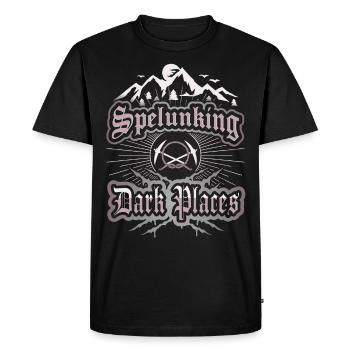 Speleology, saying for speleologists, spelunking - Men's Premium Organic T-Shirt - black - Front - Nico (187cm)