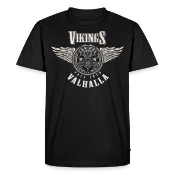 Crâne viking | Cadeau pour les fans de Viking - T-shirt Premium bio Homme - noir - Devant - Nico (187cm)