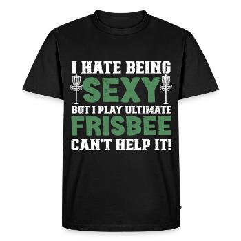Disc Golf Player Frisbee Player - Men's Premium Organic T-Shirt - black - Front - Nico (187cm)