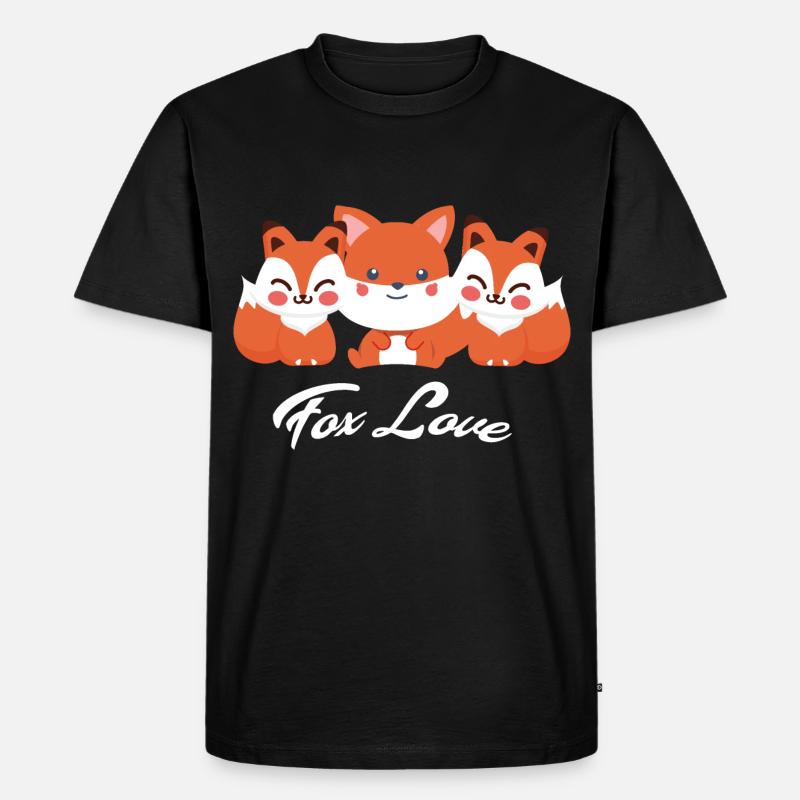 Fuchs - Männer Premium Bio T-Shirt - Schwarz