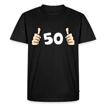 50 Anniversaire de vœux - T-shirt Premium bio Homme - noir - Devant - Nico (187cm)