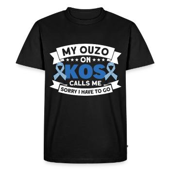 Greek Greece Kos Gift - Men's Premium Organic T-Shirt - black - Front - Nico (187cm)