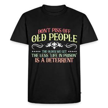 Old people Sarcastic grandfather - Men's Premium Organic T-Shirt - black - Front - Nico (187cm)