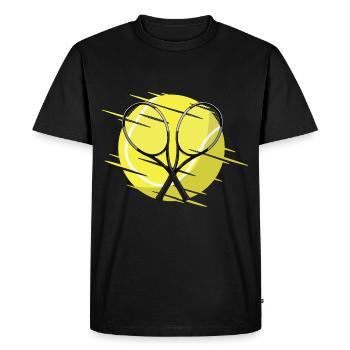 Tennis rackets and tennis ball - Men's Premium Organic T-Shirt - black - Front - Nico (187cm)