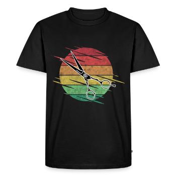 Coiffeur ciseaux - T-shirt Premium bio Homme - noir - Devant - Nico (187cm)