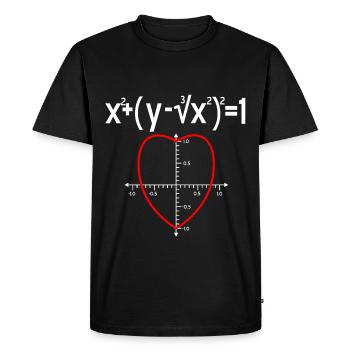Coeur de maths - T-shirt Premium bio Homme - noir - Devant - Nico (187cm)