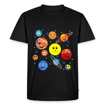 Système solaire - T-shirt Premium bio Homme - noir - Devant - Nico (187cm)