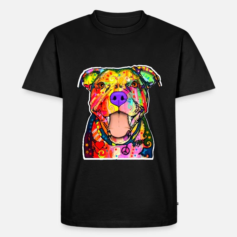 Pitbull - Männer Premium Bio T-Shirt - Schwarz