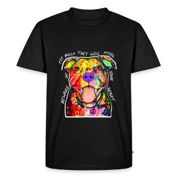 Chérie Pitbull - T-shirt Premium bio Homme - noir - Devant - Nico (187cm)