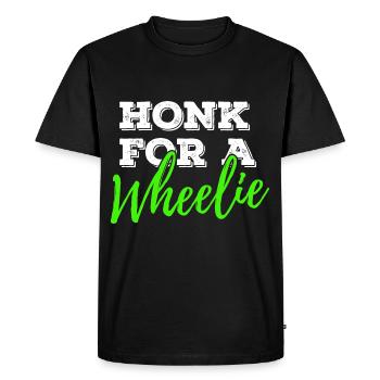 Honk For A Wheelie Motorcycle Bike Saying - Men's Premium Organic T-Shirt - black - Front - Nico (187cm)