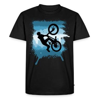 MTB Saut Trick Mountainbike Graffiti - T-shirt Premium bio Homme - noir - Devant - Nico (187cm)