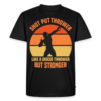 Shot put - Men's Premium Organic T-Shirt - black - Front - Nico (187cm)